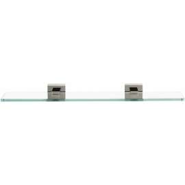 Contemporary II A8450-18-SN 18-in Glass Shelf with Brackets Modern in Satin Nickel
