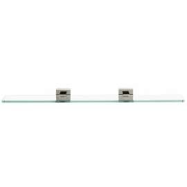 Contemporary II A8450-24-SN 24-in Glass Shelf with Brackets Modern in Satin Nickel