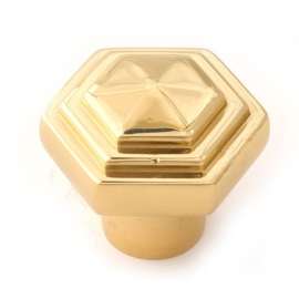 Geometric A1535-PB Knob Transitional 1-1/4-in in Polished Brass