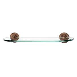 Bath 18-in Glass Shelf with Brackets Rustic in Rust Bronze