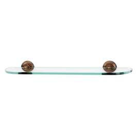 Bath 24-in Glass Shelf with Brackets Rustic in Rust Bronze
