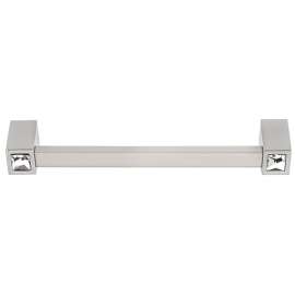 Crystal Pull Modern in Satin Nickel