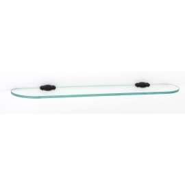 Charlie's Collection A6750-24-BRZ 24-in Glass Shelf with Brackets Transitional in Bronze
