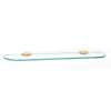Charlie's Collection A6750-24-PB 24-in Glass Shelf with Brackets Transitional in Polished Brass