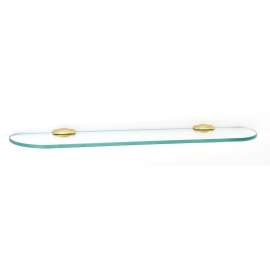 Charlie's Collection A6750-24-PB 24-in Glass Shelf with Brackets Transitional in Polished Brass