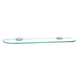 Charlie's Collection A6750-24-PC 24-in Glass Shelf with Brackets Transitional in Polished Chrome