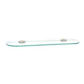 Charlie's Collection A6750-24-PN 24-in Glass Shelf with Brackets Transitional in Polished Nickel