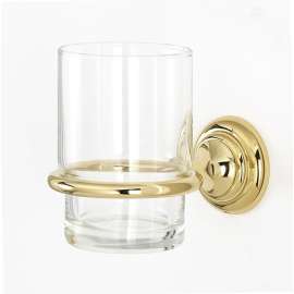 Tumbler Holder with Tumbler in Polished Brass