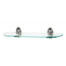 Classic Traditional A8050-18-PC 18-in Glass Shelf with Brackets Traditional in Polished Chrome