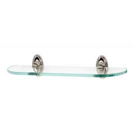 Classic Traditional A8050-18-PN 18-in Glass Shelf with Brackets Traditional in Polished Nickel