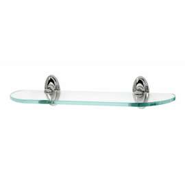 Classic Traditional A8050-24-PC 24-in Glass Shelf with Brackets Traditional in Polished Chrome