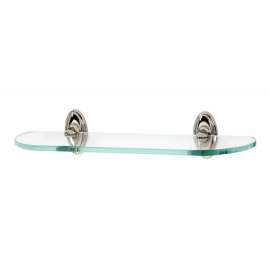 Classic Traditional A8050-24-PN 24-in Glass Shelf with Brackets Traditional in Polished Nickel