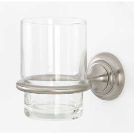 Tumbler Holder with Tumbler in Satin Nickel
