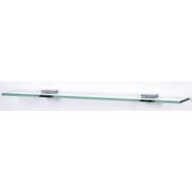 Contemporary II A8455-18-PC 18-in Glass Shelf with Brackets Modern in Polished Chrome
