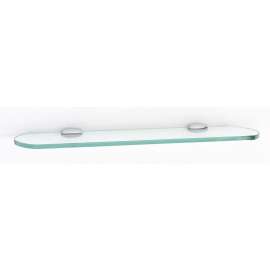 Royale A6650-18-PC 18-in Glass Shelf with Brackets Transitional in Polished Chrome