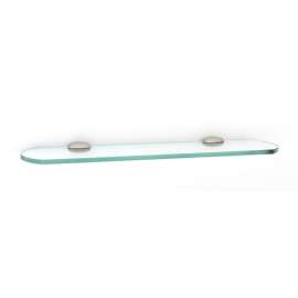 Royale A6650-18-PN 18-in Glass Shelf with Brackets Transitional in Polished Nickel
