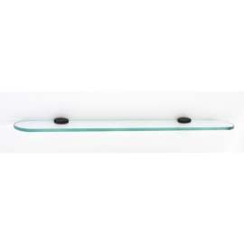 Royale A6650-24-CHBRZ 24-in Glass Shelf with Brackets Transitional in Chocolate Bronze
