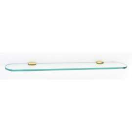 Royale A6650-24-PB 24-in Glass Shelf with Brackets Transitional in Polished Brass
