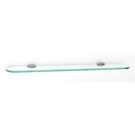 Royale A6650-24-SN 24-in Glass Shelf with Brackets Transitional in Satin Nickel