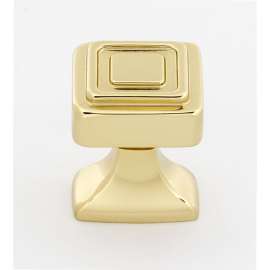Cube A985-1-PB Knob Modern 1-in in Polished Brass