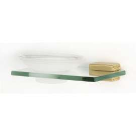 Cube A6530-PB Modern Soap Dish 6-11/16-in in Polished Brass