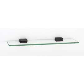 18-in Glass Shelf with Brackets Modern in Chocolate Bronze