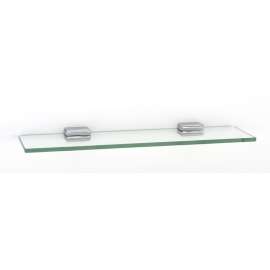 Cube A6550-18-PC 18-in Glass Shelf with Brackets Modern in Polished Chrome