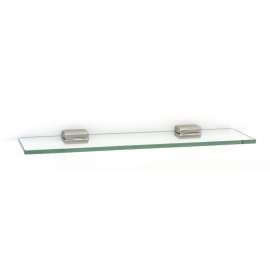 Cube A6550-18-PN 18-in Glass Shelf with Brackets Modern in Polished Nickel