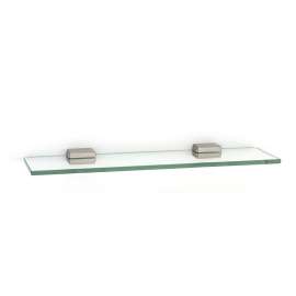 Cube A6550-18-SN 18-in Glass Shelf with Brackets Modern in Satin Nickel