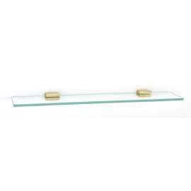 Cube A6550-24-PB 24-in Glass Shelf with Brackets Modern in Polished Brass