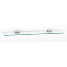 Cube A6550-24-PN 24-in Glass Shelf with Brackets Modern in Polished Nickel