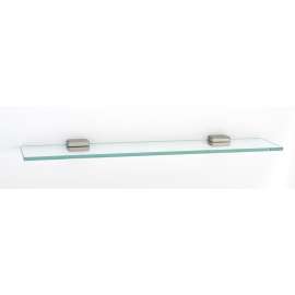Cube A6550-24-SN 24-in Glass Shelf with Brackets Modern in Satin Nickel