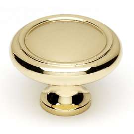 A1160-PB Knob Traditional 1-1/2-in in Polished Brass