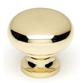A1134-PB Knob Traditional 1-1/4-in in Polished Brass