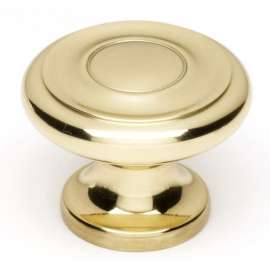 A1049-PB Knob Traditional 1-1/4-in in Polished Brass