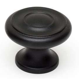 A1049-MB Knob Traditional 1-1/4-in in Matte Black
