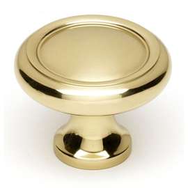 A1151-PB Knob Traditional 1-1/4-in in Polished Brass