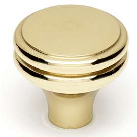 A1154-PB Knob Traditional 1-1/4-in in Polished Brass