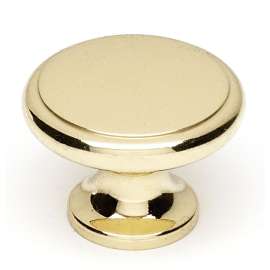 A1164-PB Knob Traditional 1-1/4-in in Polished Brass