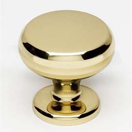 Knob Traditional 1-1/8-in in Polished Brass