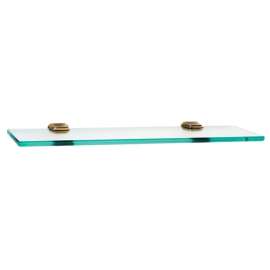 18-in Glass Shelf with Brackets Transitional in Polished Antique