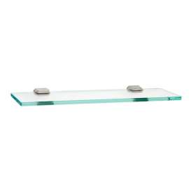 18-in Glass Shelf with Brackets Transitional in Satin Nickel