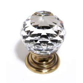 Crystal C210-CLR/PA Traditional Knob in Polished Antique