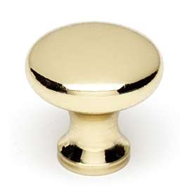 A814-34-PB Knob Traditional 3/4-in in Polished Brass