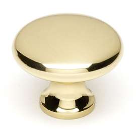 A814-14-PB Knob Traditional 1-1/4-in in Polished Brass