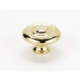Rope A817-14-PB Knob Traditional 1-1/4-in in Polished Brass