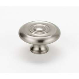 Knob Traditional 1-3/4-in in Satin Nickel