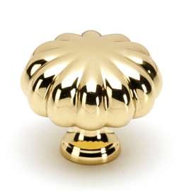 Rope A819-1-PB Knob Traditional 1-1/4-in in Polished Brass