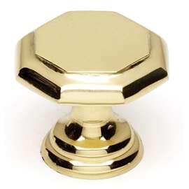 Contemporary A828-1-PB Knob Modern 1-in in Polished Brass