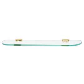 24-in Glass Shelf with Brackets Modern in Polished Brass